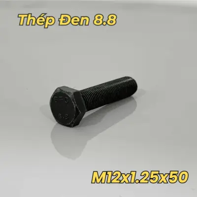 Bulong Thép Đen 8.8 DIN961 M12x1.25×50 Ren Nhuyễn