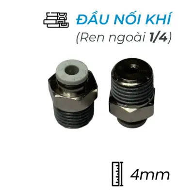 Đầu Nối Nhanh Khí Nén Ø4mm – Ren Ngoài 1/4″ CDC MPC 0402N-W (Màu Trắng)