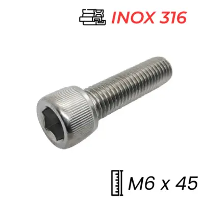 Lục Giác Chìm Đầu Trụ Inox 316 DIN912 M6x45