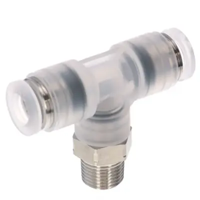 Đầu Nối Nhanh Khí Nén Dạng Chữ T Ren Ngoài Pisco PPB12-04SUS-F