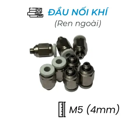 Đầu Nối Nhanh Khí Nén Ø4mm – Ren Ngoài M5 CDC MPC 04M5N-W (Màu Trắng)