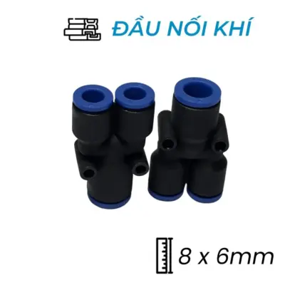 Đầu Nối Nhanh Khí Nén Chữ Y Ø8x6mm CDC MPW 0806 (Màu Đen)