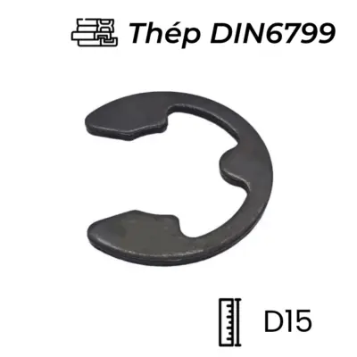 Phe Gài Trục Chữ E Thép DIN6799 D15 (5Cái/Bịch)