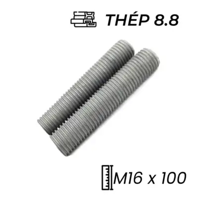 Guzong Thép Nhúng Nóng Kẽm 8.8 M16x100