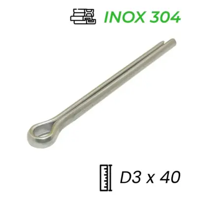 Chốt Chẻ Inox 304 (Chốt Bi) GB91 D3x40mm