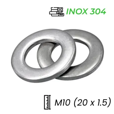 Lông Đền Phẳng Inox 304 M10 (20×1.5)