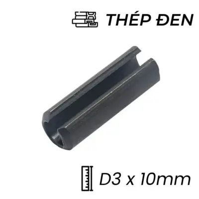 Chốt Ống DIN1481 Thép 65Mn Đen D3x10mm (100Cái/Bịch)