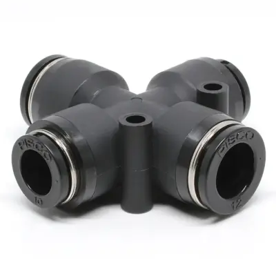 Đầu Nối Nhanh Khí Nén Ngã 4 Dạng Nối Giảm Pisco PZB12-10
