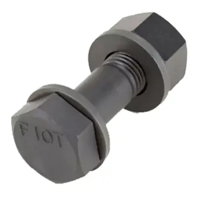Bulong Cường Độ Cao Thép Đen F10T M16x50 Ren Lửng (1 Tán + 2 Lông Đền)