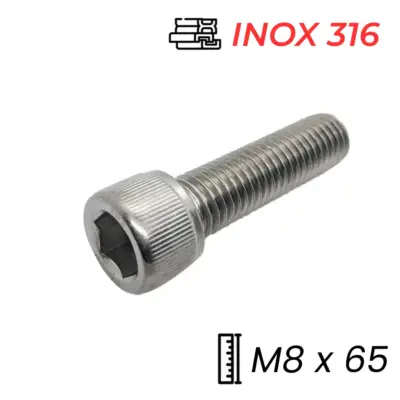 Lục Giác Chìm Đầu Trụ Inox 316 DIN912 M8x65
