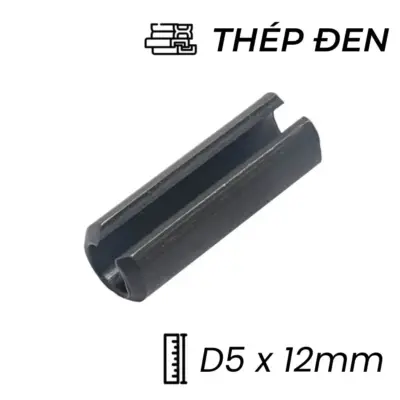 Chốt Ống DIN1481 Thép 65Mn Đen D5x12mm (100Cái/Bịch)