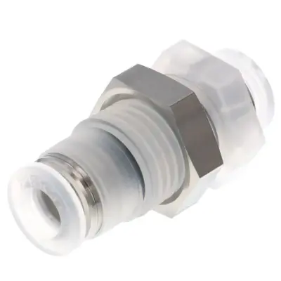 Đầu Nối Nhanh Khí Nén Dạng Thẳng Ren Ngoài Lắp Kẹp Vách Pisco PPMP1/2