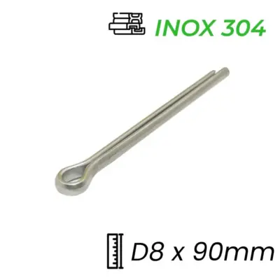Chốt Chẻ Inox 304 (Chốt Bi) GB91 D8x90mm