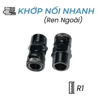 Khớp Nối Nhanh Khí Nén Bi Cái Ren Ngoài R1 CDC SM 800