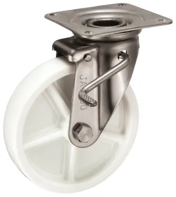 Bánh Xe Nylon Càng Inox Xoay Có Phanh D200 UKAI PBJAB-200