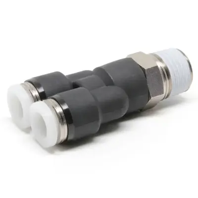Đầu Nối Nhanh Khí Nén Dạng Chữ Y Ren Ngoài Pisco PX1/4-02-C