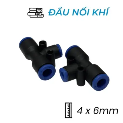 Đầu Nối Nhanh Khí Nén Chữ T Ø4x6mm CDC MPGT 0406 (Màu Đen)