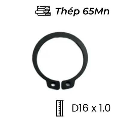 Phe Gài Trục Thép 65Mn DIN471 D16x1.0 (25Cái/Bịch)