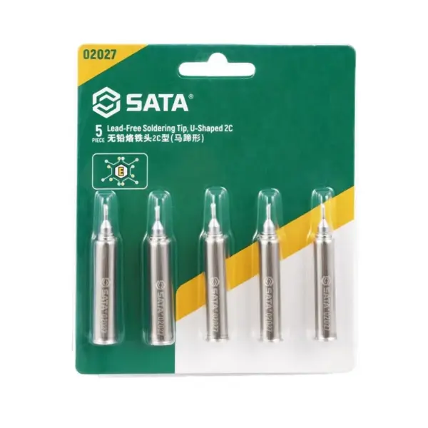 Bộ 5 Đầu Hàn Mỏ Hàn Chì Loại 2C Mũi Chữ U Sata 02027