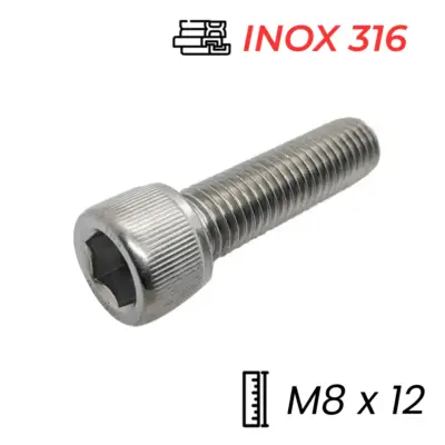 Lục Giác Chìm Đầu Trụ Inox 316 DIN912 M8x12
