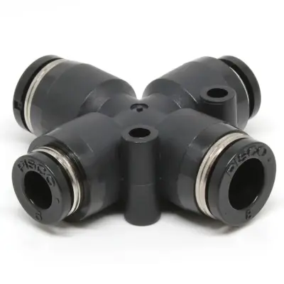 Đầu Nối Nhanh Khí Nén Ngã 4 Dạng Nối Giảm Pisco PZB8-6