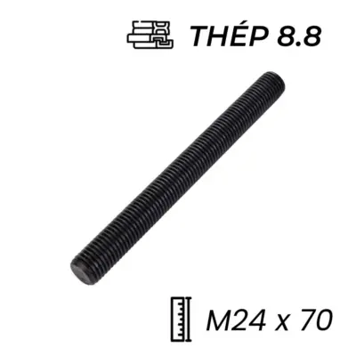 Guzong Thép Đen 8.8 M24x70
