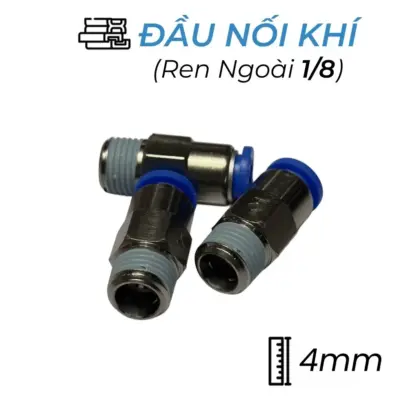Đầu Nối Nhanh Khí Nén Tự Ngắt Ø4mm – Ren Ngoài 1/8″ CDC SPC 0401