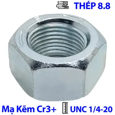 Tán Thép Mạ Kẽm Trắng Cr3+ GR 5 UNC 1/4-20