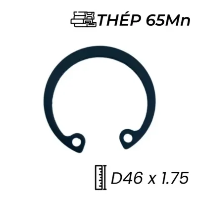 Phe Gài Lỗ Thép 65Mn DIN472 D46x1.75 (5Cái/Bịch)