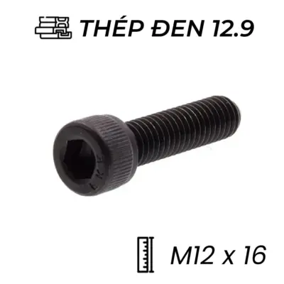 Lục Giác Chìm Đầu Trụ Thép Đen 12.9 DIN912 M12x16