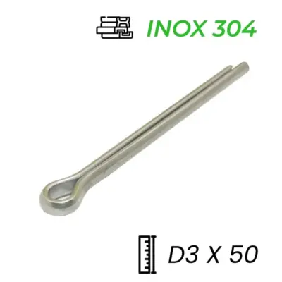 Chốt Chẻ Inox 304 (Chốt Bi) GB91 D3x50mm