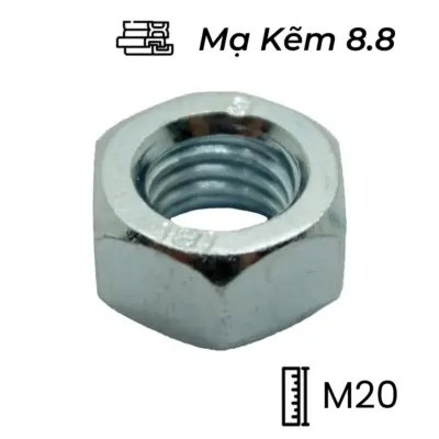 Tán Thép Mạ Kẽm 8.8 DIN934 M20