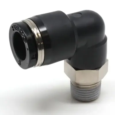 Đầu Nối Nhanh Khí Nén Dạng Cong 90° Ren Ngoài Pisco PL8-N1U