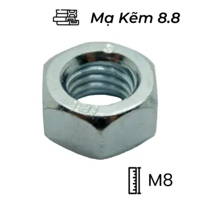 Tán Thép Mạ Kẽm 8.8 DIN934 M8