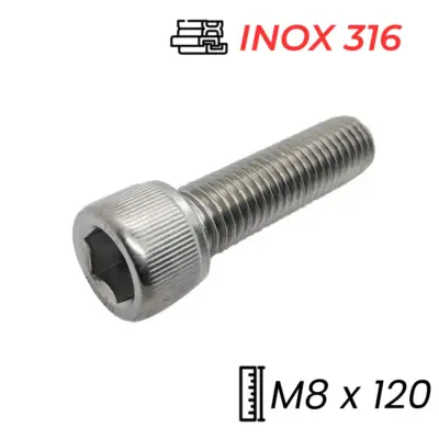Lục Giác Chìm Đầu Trụ Inox 316 DIN912 M8x120