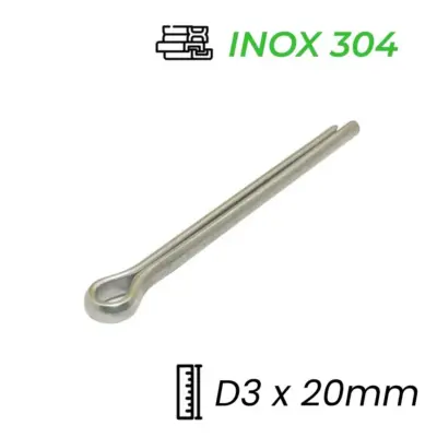 Chốt Chẻ Inox 304 (Chốt Bi) GB91 D3x20mm