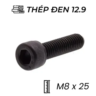 Lục Giác Chìm Đầu Trụ Thép Đen 12.9 DIN912 M8x25