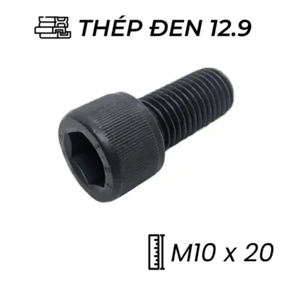 Lục Giác Chìm Đầu Trụ Thép Đen 12.9 DIN912 M10x20