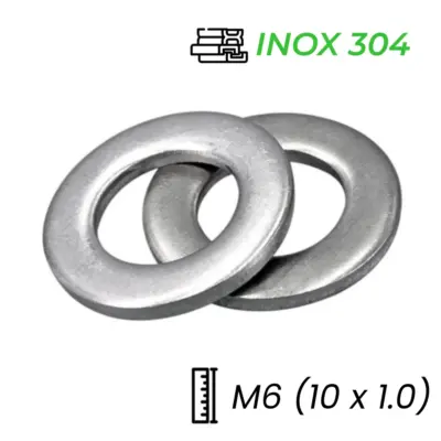 Lông Đền Phẳng Inox 304 M6 (10×1.0)