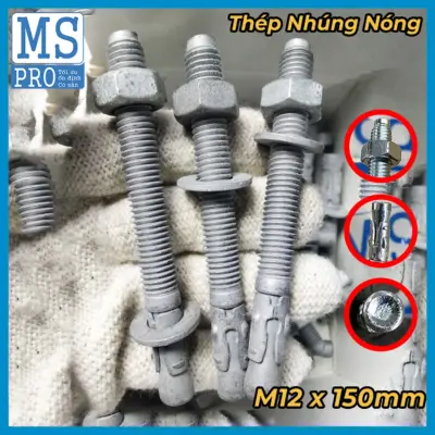 Tắc Kê Nở 3 Cánh Thép Nhúng Nóng Kẽm M10x100