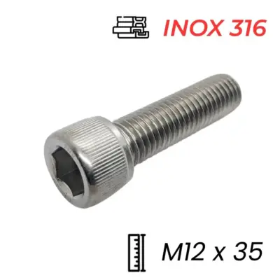 Lục Giác Chìm Đầu Trụ Inox 316 DIN912 M12x35