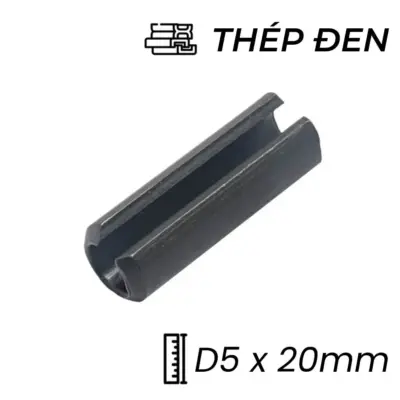 Chốt Ống DIN1481 Thép 65Mn Đen D5x20mm (100Cái/Bịch)