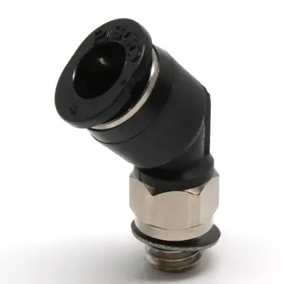 Đầu Nối Nhanh Khí Nén Dạng Cong 45° Ren Ngoài Pisco PLH6-M6MW