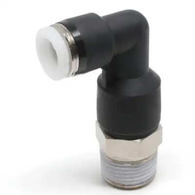 Đầu Nối Nhanh Khí Nén Dạng Cong 90° Ren Ngoài (Dài) Pisco PLL5/16-03-C
