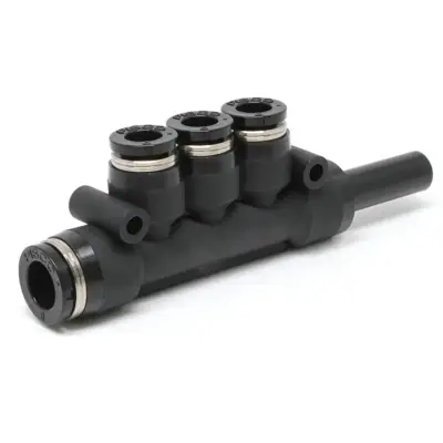 Đầu Nối Nhanh Khí Nén Giữa Ống Khí Và Fitting Bốn Nhánh Dạng Chữ T Pisco PKJ8-6