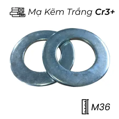 Lông Đền Phẳng Thép Mạ Kẽm Trắng Cr3+ DIN125 M36