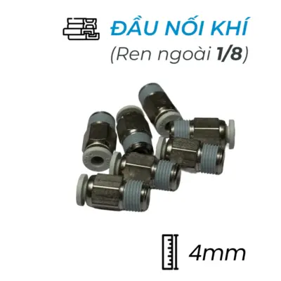 Đầu Nối Nhanh Khí Nén Ø4mm – Ren Ngoài 1/8″ CDC MPC 0401N-W (Màu Trắng)