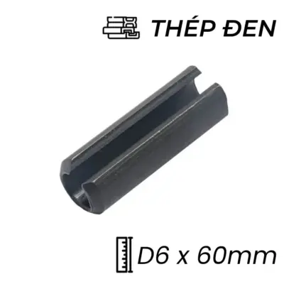 Chốt Ống DIN1481 Thép 65Mn Đen D6x60mm (50Cái/Bịch)