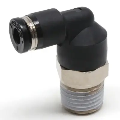 Đầu Nối Nhanh Khí Nén Dạng Cong 90° Ren Ngoài Pisco PL4-N2UW