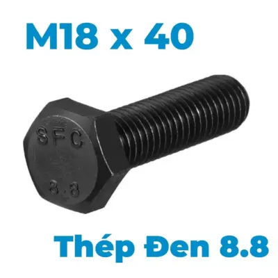 Bulong Thép Đen 8.8 DIN933 M18x40